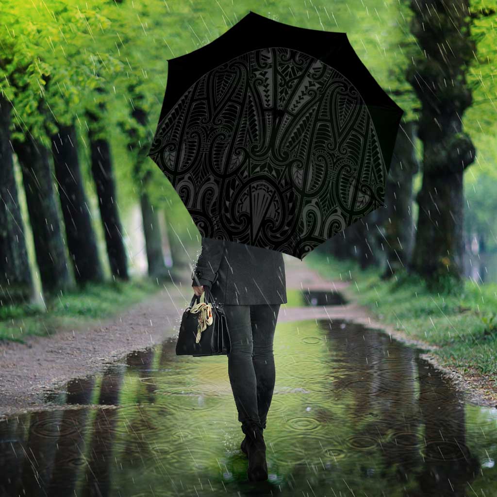 Queensland Maori Rugby Nga Hau e Wha Umbrella Black Motif - Polynesian Pride