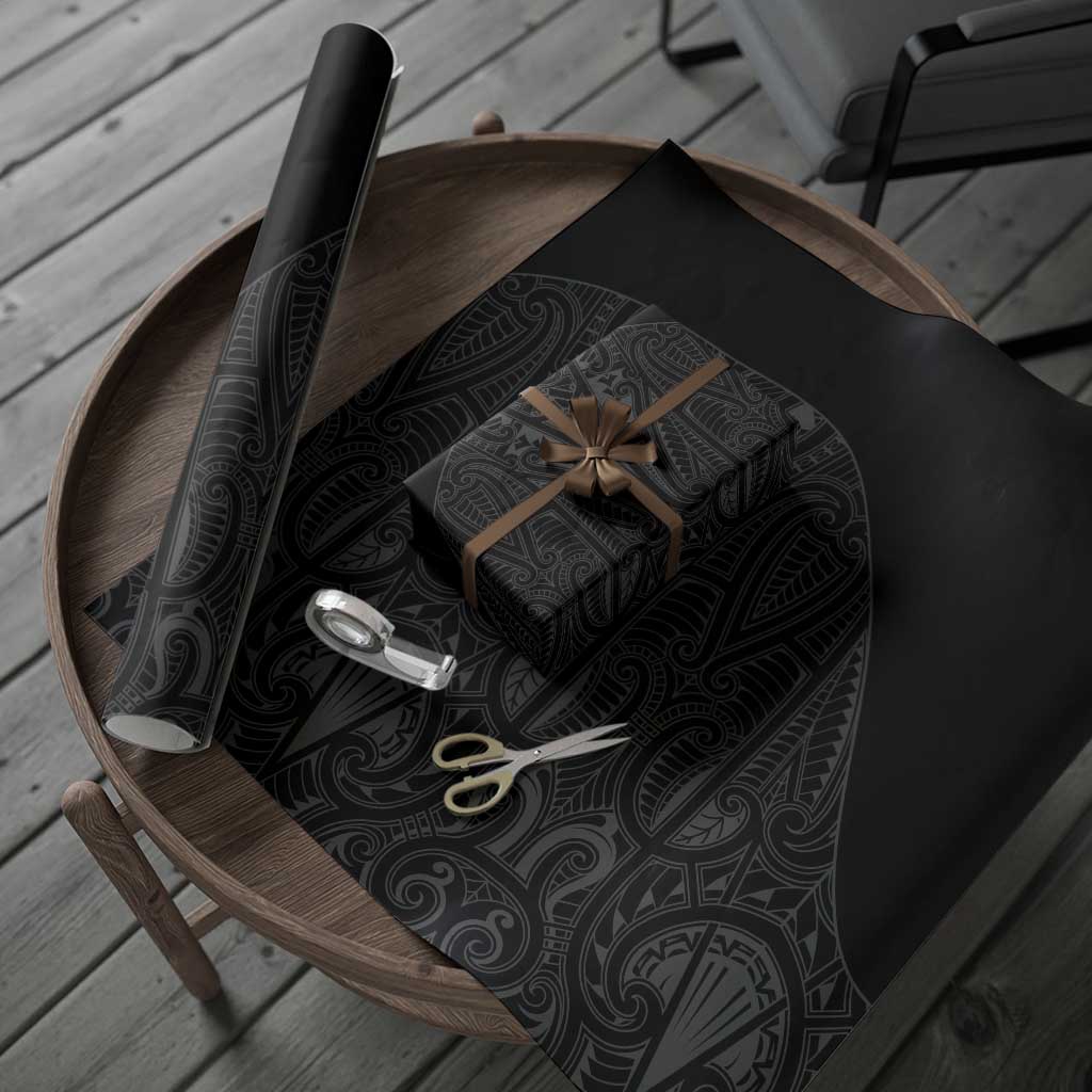 Queensland Maori Rugby Nga Hau e Wha Wrapping Paper Black Motif - Polynesian Pride