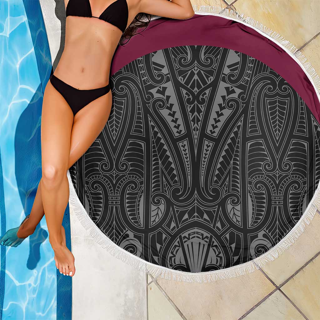 Queensland Maori Rugby Nga Hau e Wha Beach Blanket Maroon Motif
