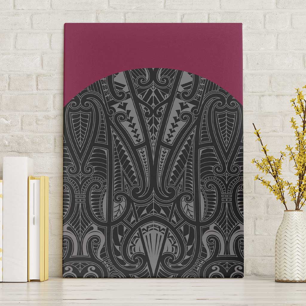 Queensland Maori Rugby Nga Hau e Wha Canvas Wall Art Maroon Motif LT9 Without Frame Maroon - Polynesian Pride