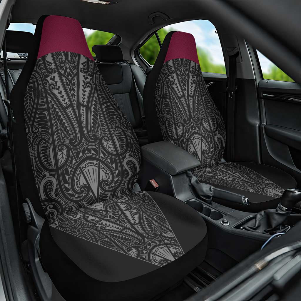Queensland Maori Rugby Nga Hau e Wha Car Seat Cover Maroon Motif
