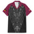 Queensland Maori Rugby Nga Hau e Wha Family Matching Off Shoulder Short Dress and Hawaiian Shirt Maroon Motif