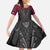 Queensland Maori Rugby Nga Hau e Wha Family Matching Short Sleeve Bodycon Dress and Hawaiian Shirt Maroon Motif