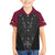 Queensland Maori Rugby Nga Hau e Wha Family Matching Short Sleeve Bodycon Dress and Hawaiian Shirt Maroon Motif