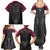Queensland Maori Rugby Nga Hau e Wha Family Matching Summer Maxi Dress and Hawaiian Shirt Maroon Motif