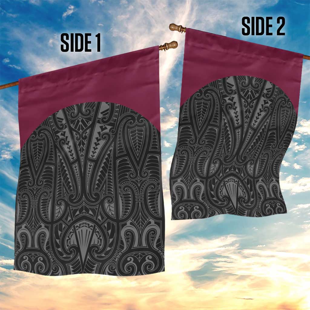 Queensland Maori Rugby Nga Hau e Wha Garden Flag Maroon Motif