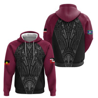 Queensland Maori Rugby Nga Hau e Wha Hoodie Maroon Motif