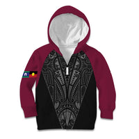 Queensland Maori Rugby Nga Hau e Wha Kid Hoodie Maroon Motif
