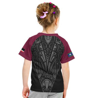 Queensland Maori Rugby Nga Hau e Wha Kid T Shirt Maroon Motif
