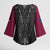 Queensland Maori Rugby Nga Hau e Wha Kimono Sleeve Blouse Maroon Motif - Polynesian Pride