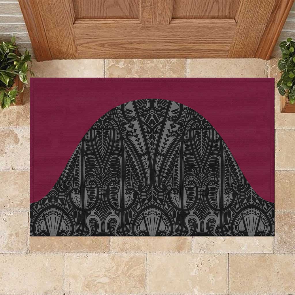 Queensland Maori Rugby Nga Hau e Wha Rubber Doormat Maroon Motif LT9 Maroon - Polynesian Pride