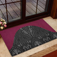 Queensland Maori Rugby Nga Hau e Wha Rubber Doormat Maroon Motif