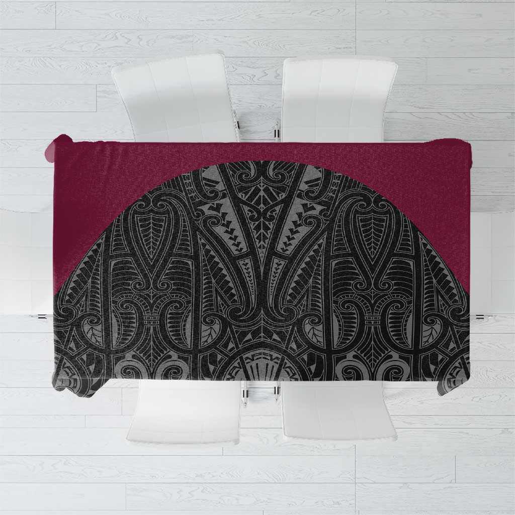 Queensland Maori Rugby Nga Hau e Wha Tablecloth Maroon Motif LT9 Maroon - Polynesian Pride