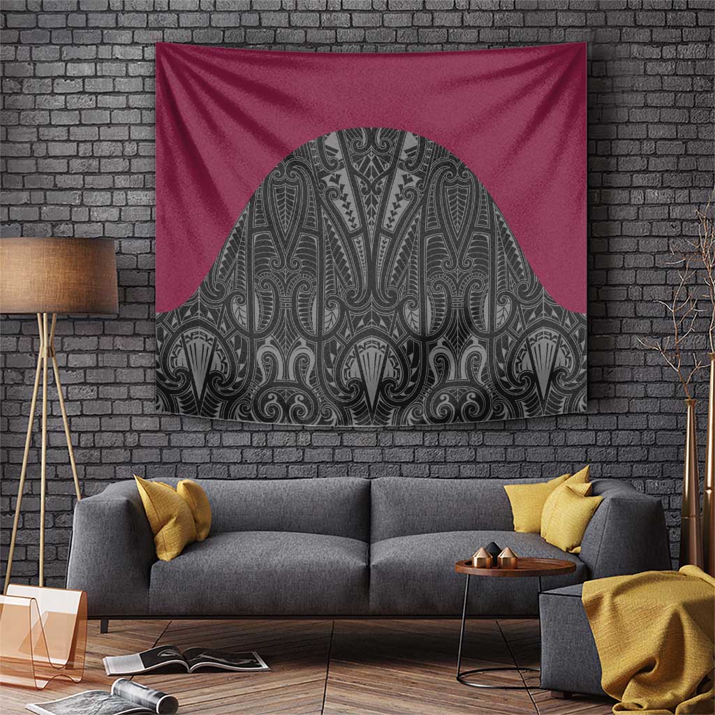 Queensland Maori Rugby Nga Hau e Wha Tapestry Maroon Motif LT9 Maroon - Polynesian Pride