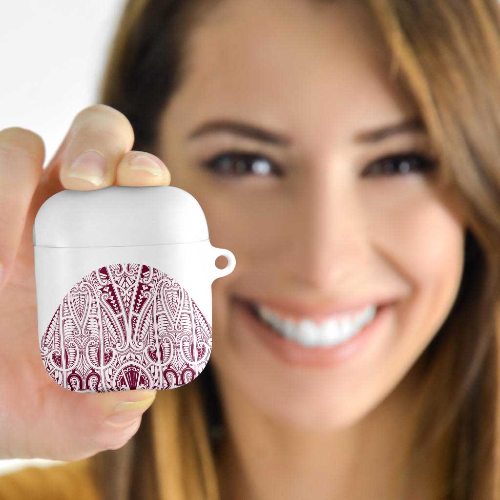 Queensland Maori Rugby Nga Hau e Wha AirPods Case White Motif - Polynesian Pride