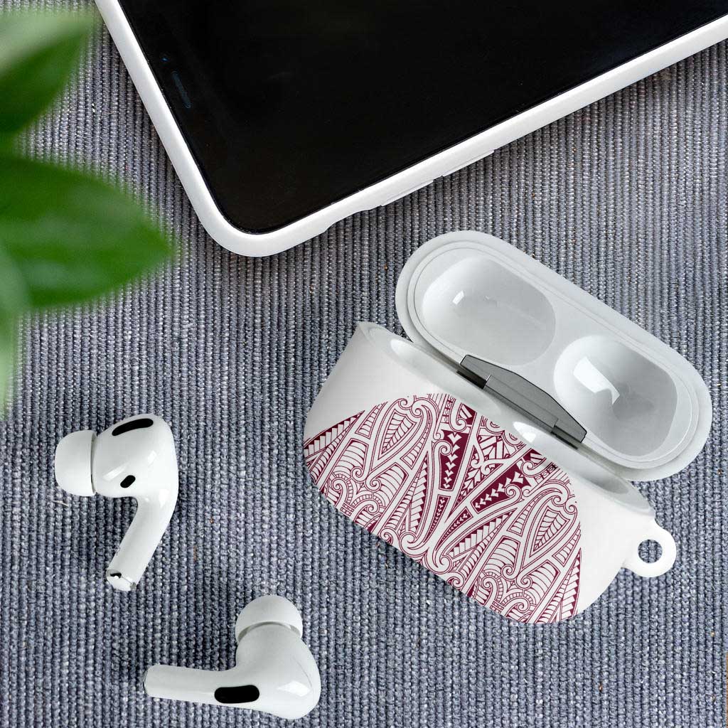 Queensland Maori Rugby Nga Hau e Wha AirPods Case White Motif - Polynesian Pride