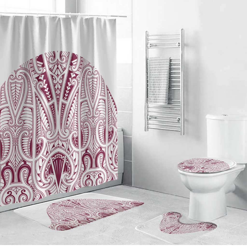 Queensland Maori Rugby Nga Hau e Wha Bathroom Set White Motif - Polynesian Pride