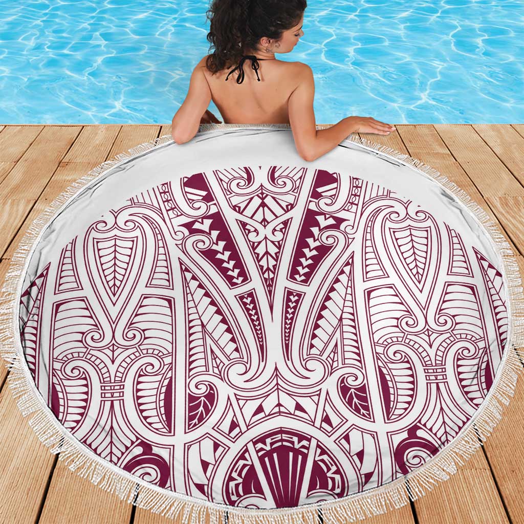 Queensland Maori Rugby Nga Hau e Wha Beach Blanket White Motif