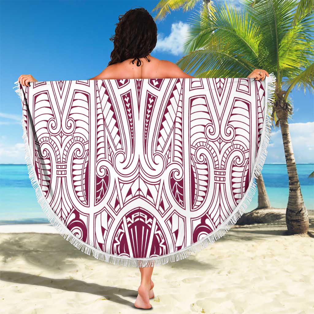 Queensland Maori Rugby Nga Hau e Wha Beach Blanket White Motif