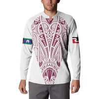 Queensland Maori Rugby Nga Hau e Wha Button Sweatshirt White Motif