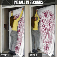 Queensland Maori Rugby Nga Hau e Wha Door Cover White Motif - Polynesian Pride