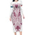 Queensland Maori Rugby Nga Hau e Wha Family Matching Long Sleeve Bodycon Dress and Hawaiian Shirt White Motif