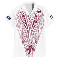 Queensland Maori Rugby Nga Hau e Wha Family Matching Off The Shoulder Long Sleeve Dress and Hawaiian Shirt White Motif