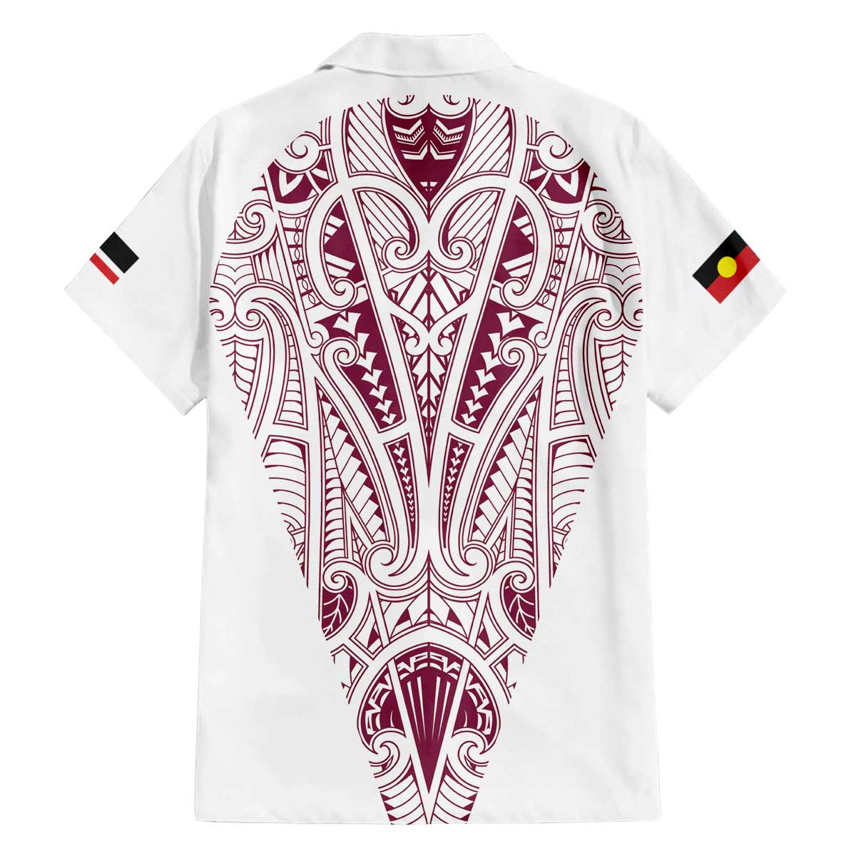 Queensland Maori Rugby Nga Hau e Wha Family Matching Off The Shoulder Long Sleeve Dress and Hawaiian Shirt White Motif