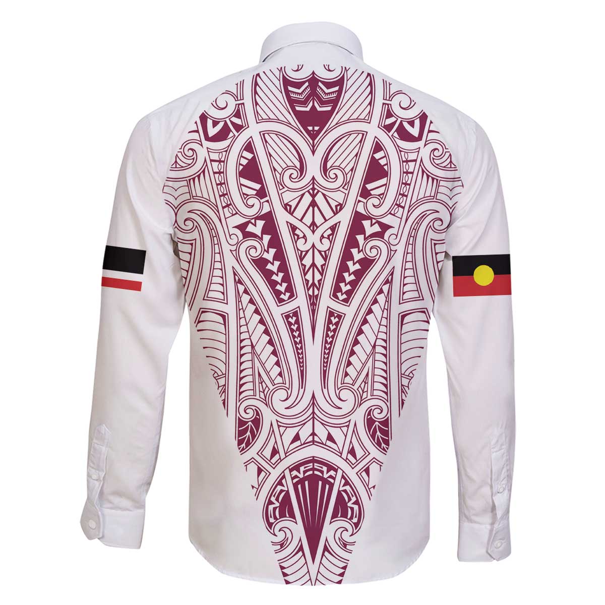 Queensland Maori Rugby Nga Hau e Wha Family Matching Off The Shoulder Long Sleeve Dress and Hawaiian Shirt White Motif