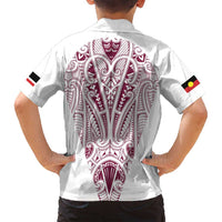 Queensland Maori Rugby Nga Hau e Wha Family Matching Off Shoulder Maxi Dress and Hawaiian Shirt White Motif