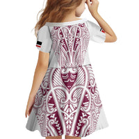 Queensland Maori Rugby Nga Hau e Wha Family Matching Off Shoulder Maxi Dress and Hawaiian Shirt White Motif