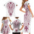 Queensland Maori Rugby Nga Hau e Wha Family Matching Short Sleeve Bodycon Dress and Hawaiian Shirt White Motif