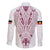 Queensland Maori Rugby Nga Hau e Wha Family Matching Short Sleeve Bodycon Dress and Hawaiian Shirt White Motif