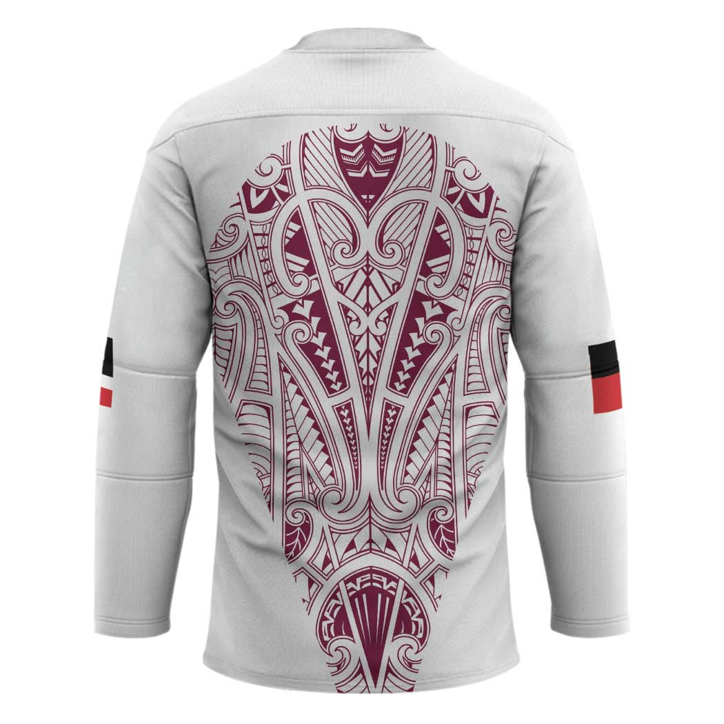 Queensland Maori Rugby Nga Hau e Wha Hockey Jersey White Motif - Polynesian Pride