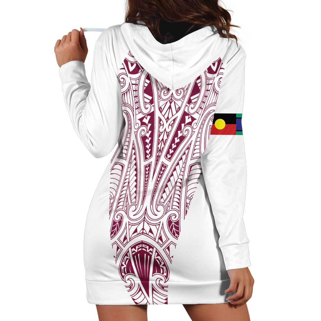 Queensland Maori Rugby Nga Hau e Wha Hoodie Dress White Motif