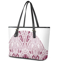 Queensland Maori Rugby Nga Hau e Wha Leather Tote Bag White Motif