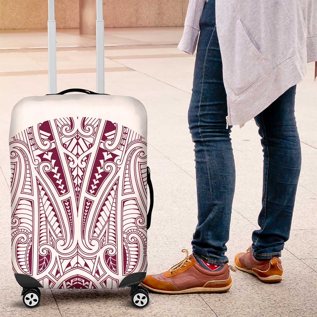 Queensland Maori Rugby Nga Hau e Wha Luggage Cover White Motif LT9 White - Polynesian Pride