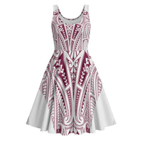 Queensland Maori Rugby Nga Hau e Wha Midi Dress White Motif - Polynesian Pride