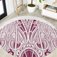 Queensland Maori Rugby Nga Hau e Wha Round Carpet White Motif