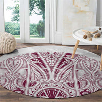 Queensland Maori Rugby Nga Hau e Wha Round Carpet White Motif
