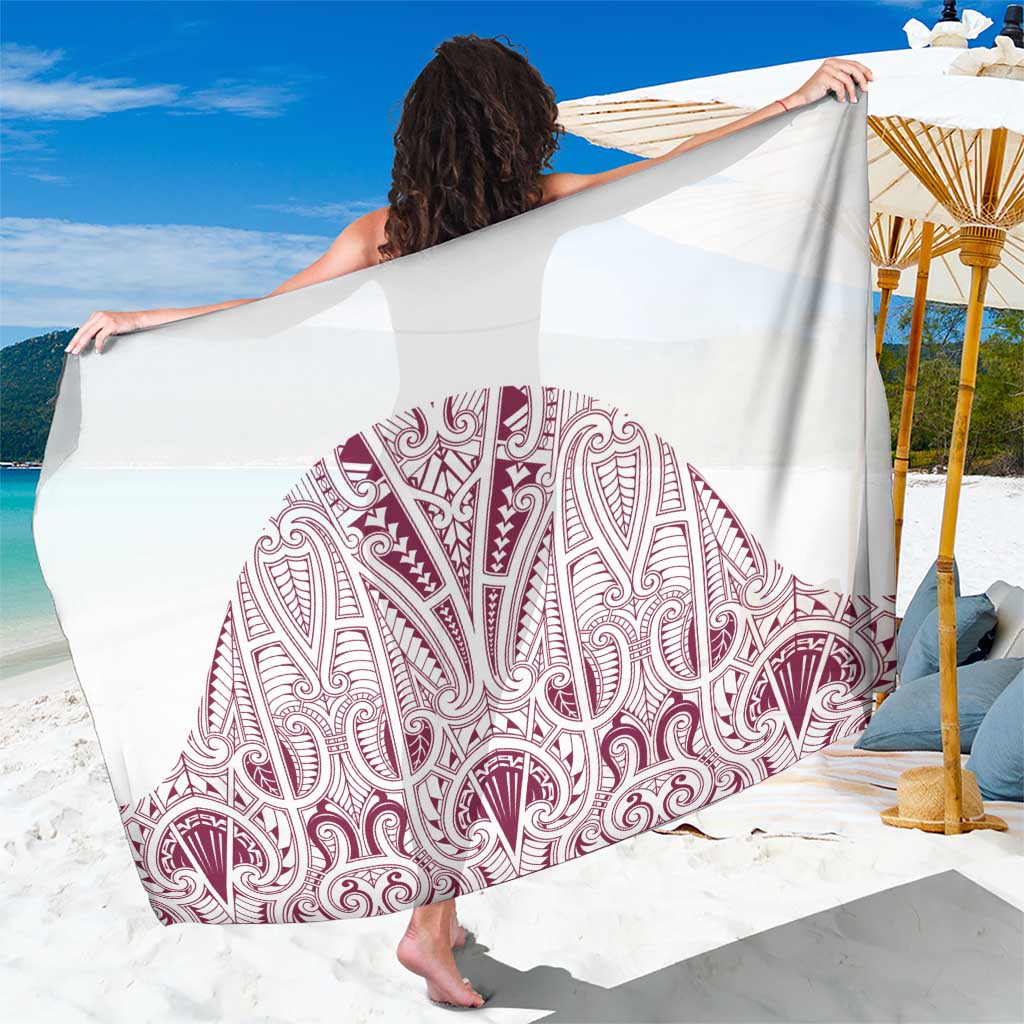 Queensland Maori Rugby Nga Hau e Wha Sarong White Motif LT9 One Size 44 x 66 inches White - Polynesian Pride