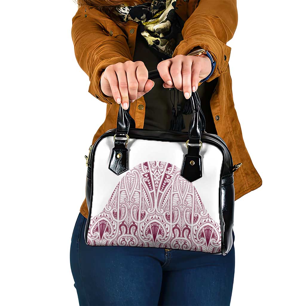 Queensland Maori Rugby Nga Hau e Wha Shoulder Handbag White Motif LT9 One Size White - Polynesian Pride
