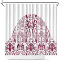Queensland Maori Rugby Nga Hau e Wha Shower Curtain White Motif