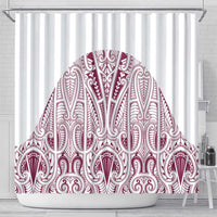 Queensland Maori Rugby Nga Hau e Wha Shower Curtain White Motif