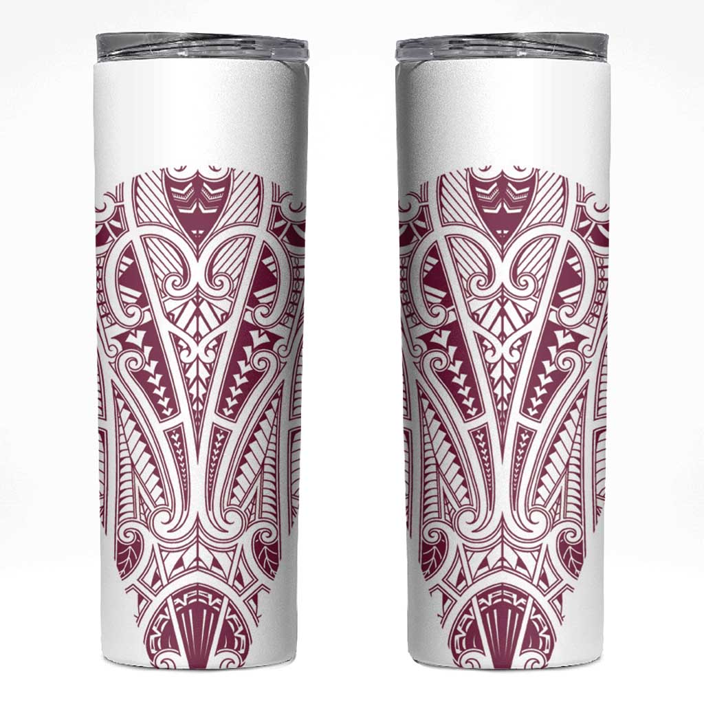 Queensland Maori Rugby Nga Hau e Wha Skinny Tumbler White Motif
