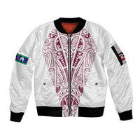 Queensland Maori Rugby Nga Hau e Wha Sleeve Zip Bomber Jacket White Motif