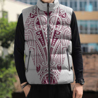 Queensland Maori Rugby Nga Hau e Wha Sleeveless Puffer Jacket White Motif - Polynesian Pride