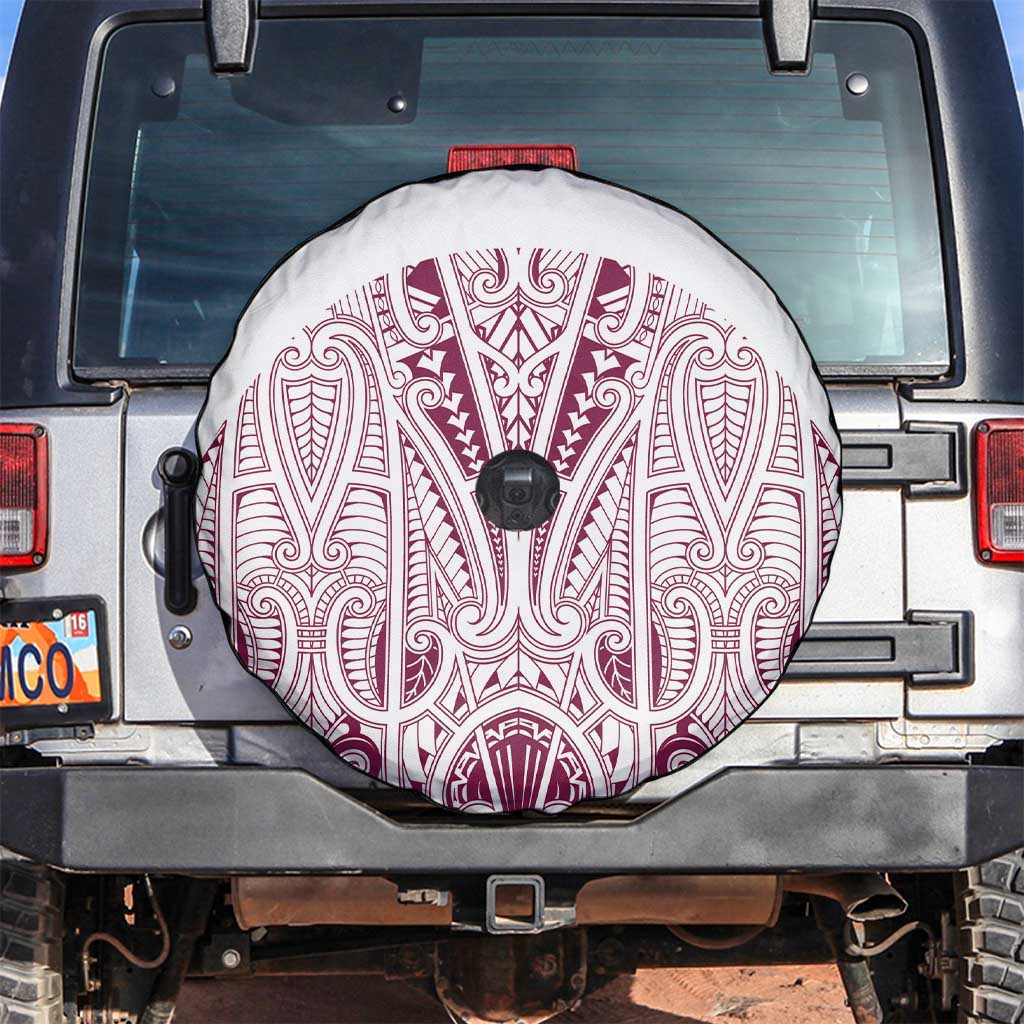 Queensland Maori Rugby Nga Hau e Wha Spare Tire Cover White Motif LT9 White - Polynesian Pride
