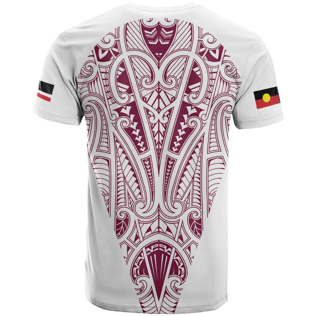 Queensland Maori Rugby Nga Hau e Wha T Shirt White Motif