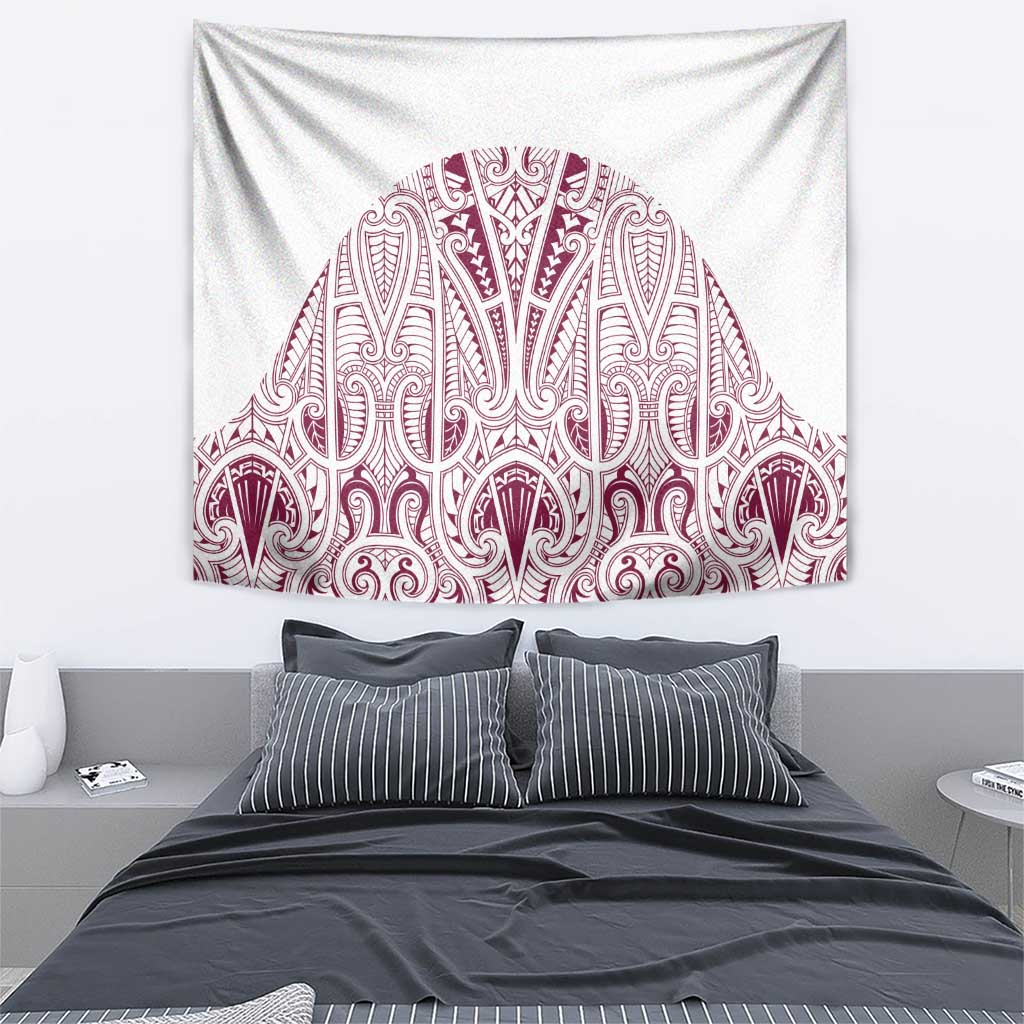 Queensland Maori Rugby Nga Hau e Wha Tapestry White Motif